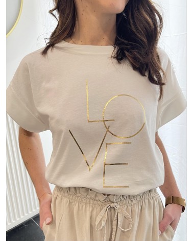 t-shirt love doré