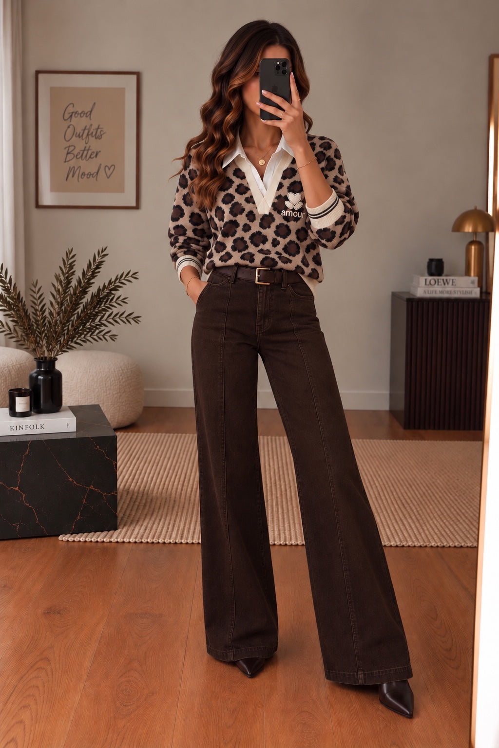 Pull Col Chemise Leopard