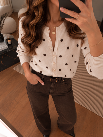 Gilet Creme Pois choco