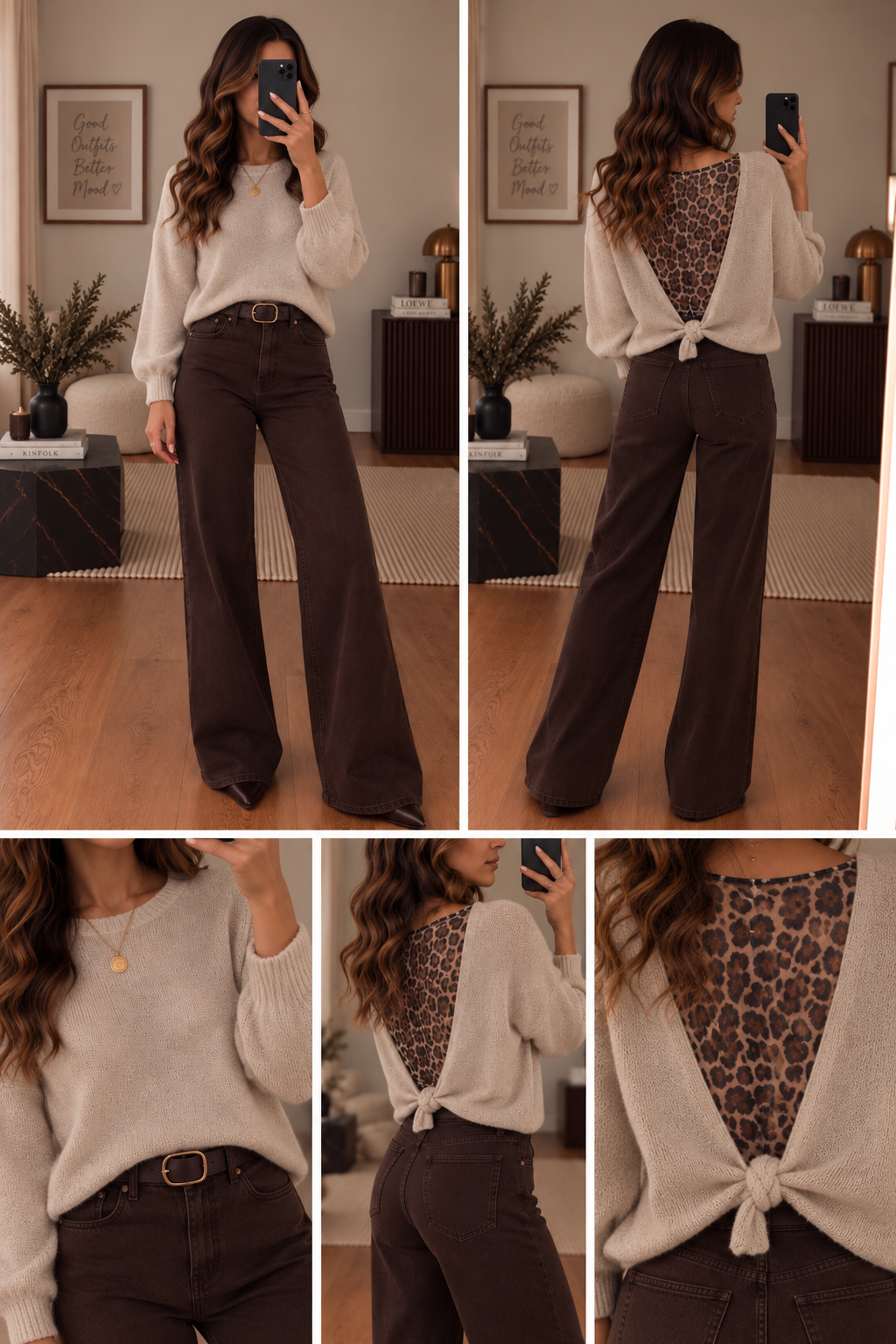 Pull Dos nu transparent Leopard