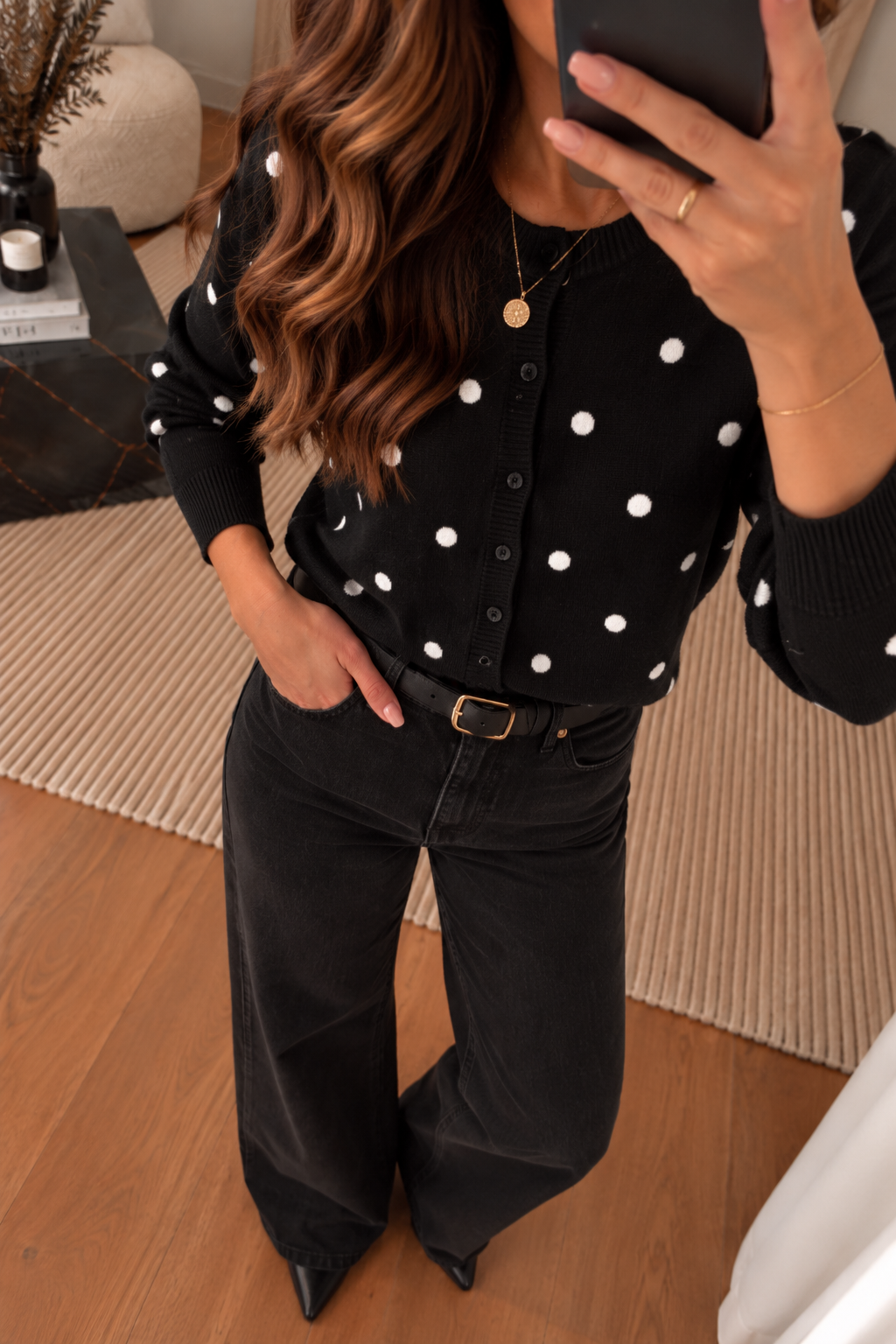 Gilet pois noir