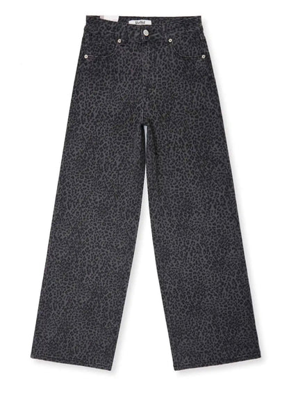 Jeans Leopard Gris/Noir