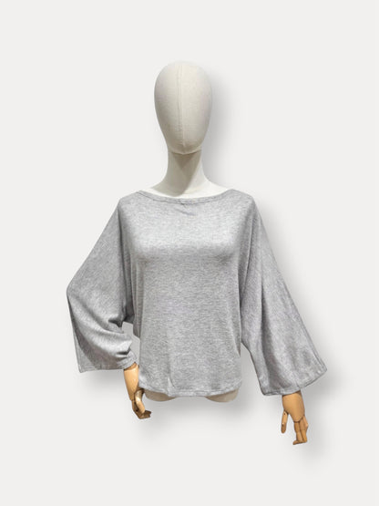 Blouse dos nu grise