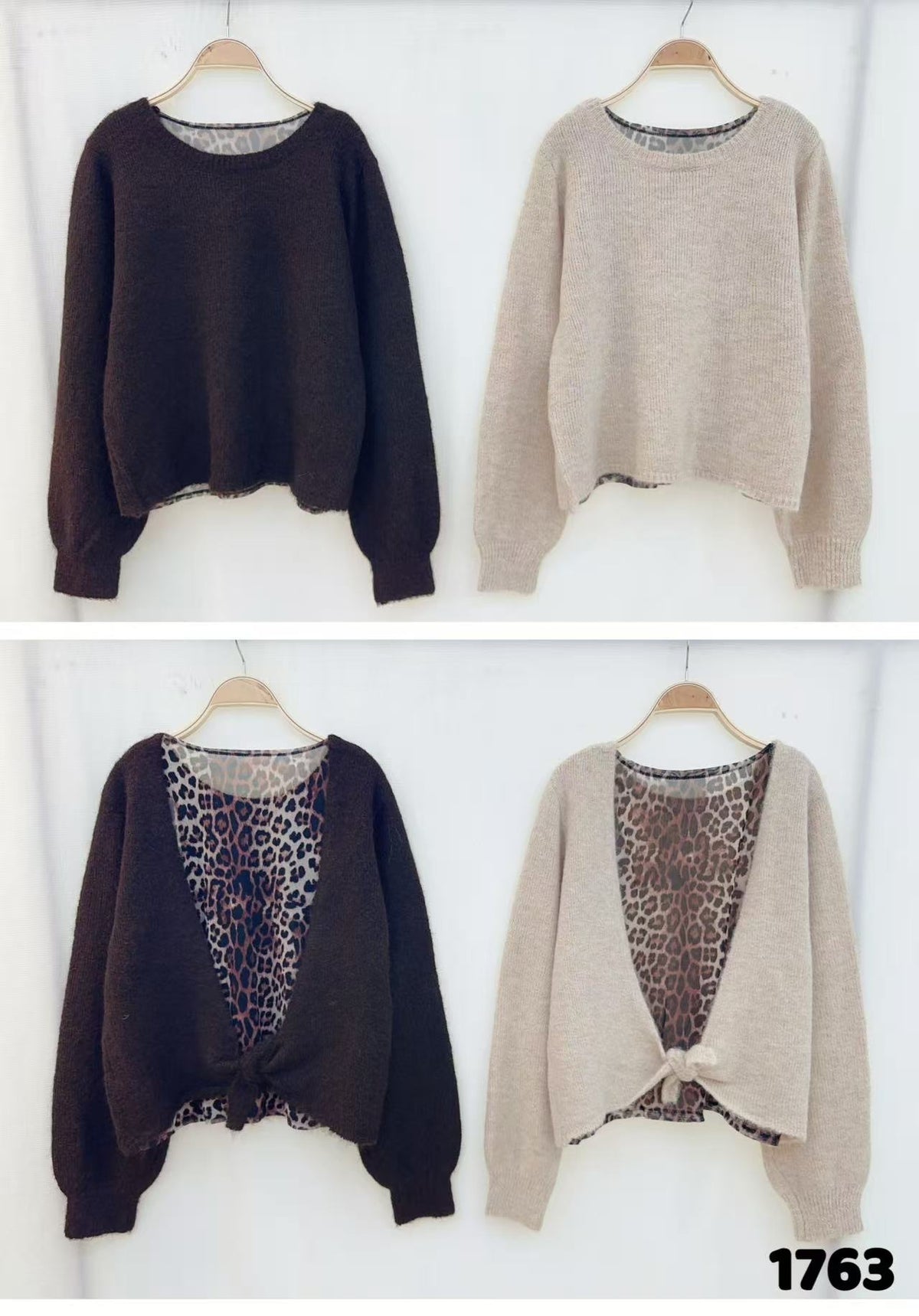 Pull Dos nu transparent Leopard