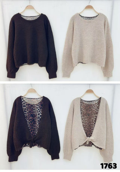 Pull Dos nu transparent Leopard