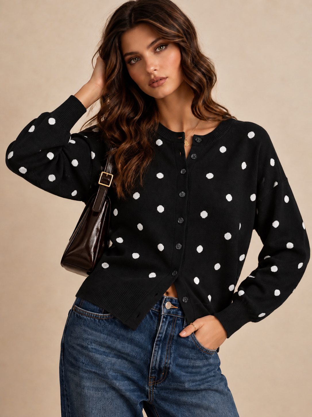 Gilet pois noir